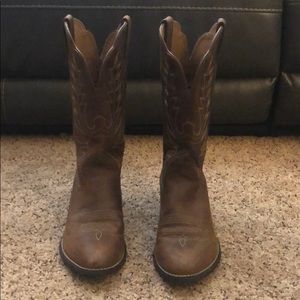 Cowgirl boots light wear and tear.